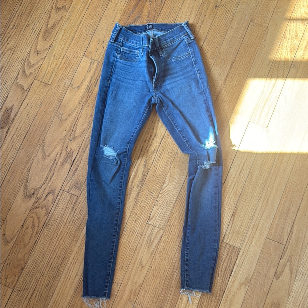 Gap Women's Blue Distressed Jeans